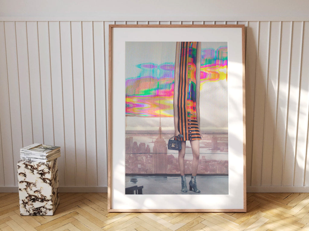 Surreal Altered Fashion Portrait Wall Art - Colorful Modern Home Decor for Living Room, Office, or Bedroom | Untitled (1) Giclée Print