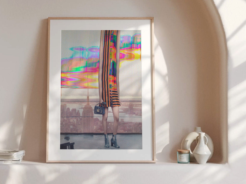 Surreal Altered Fashion Portrait Wall Art - Colorful Modern Home Decor for Living Room, Office, or Bedroom | Untitled (1) Giclée Print