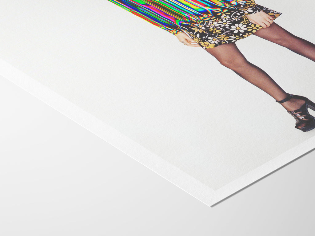 Vibrant Abstract Fashion Portrait - Colorful Glitch Art for Eclectic Home Decor and Contemporary Spaces | Untitled (2) Giclée Print