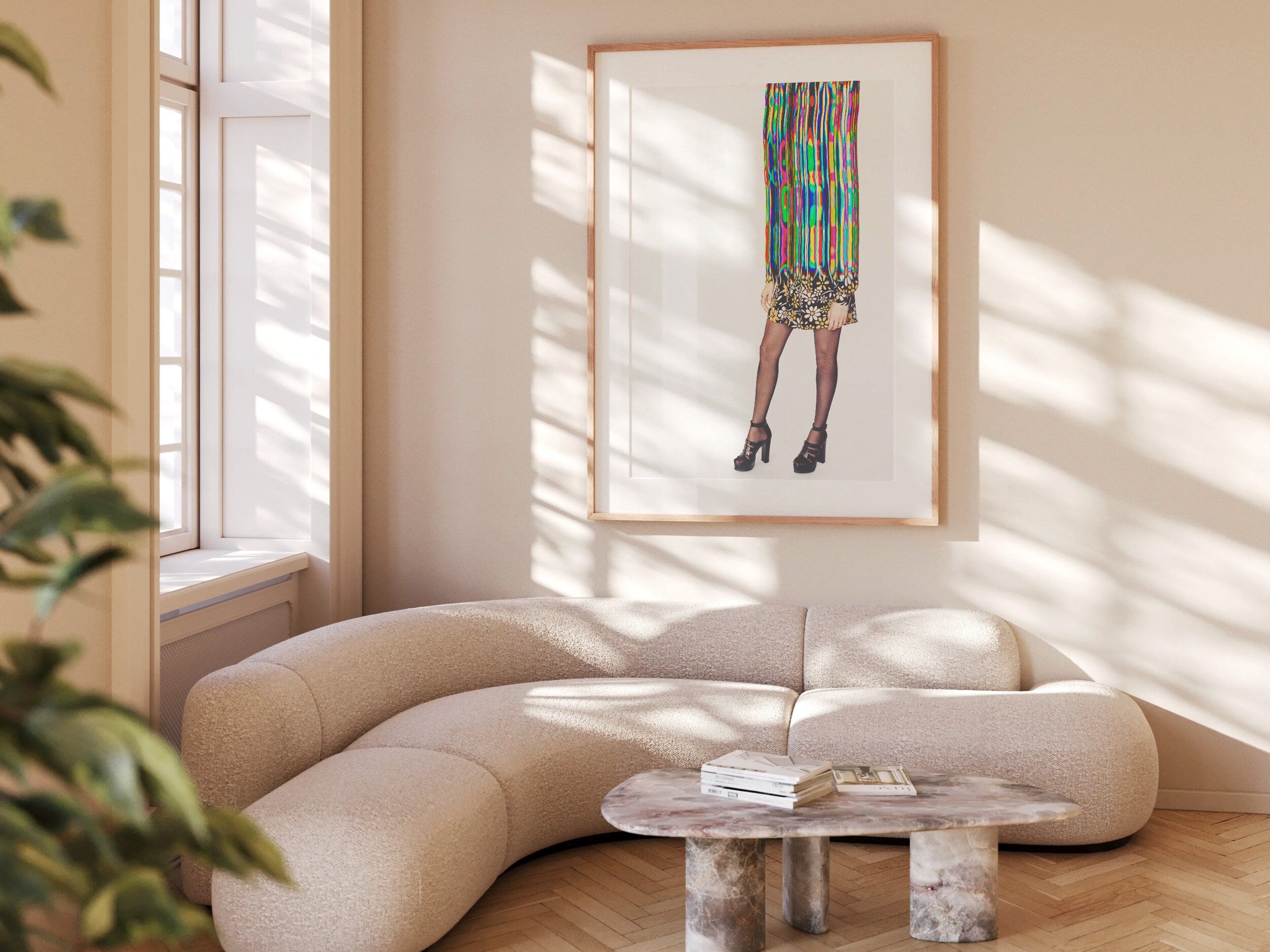 Vibrant Abstract Fashion Portrait - Colorful Glitch Art for Eclectic Home Decor and Contemporary Spaces | Untitled (2) Giclée Print