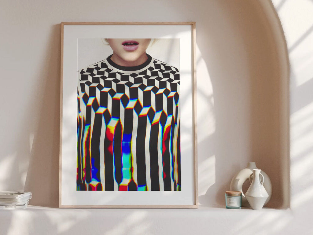 Abstract Eccentric Glitch Art Print - Colorful Digital Wall Art for Home Decor, Postmodern Artwork | Untitled (3) Giclée Print