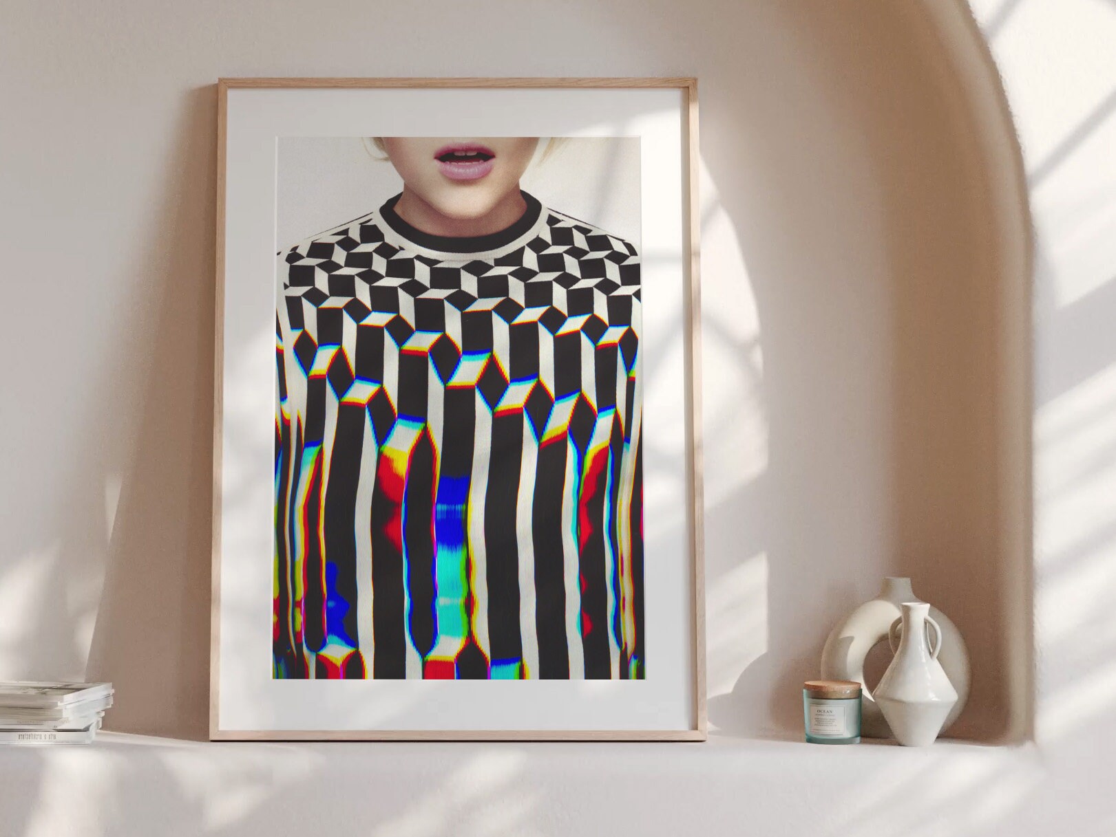 Abstract Eccentric Glitch Art Print - Colorful Digital Wall Art for Home Decor, Postmodern Artwork | Untitled (3) Giclée Print