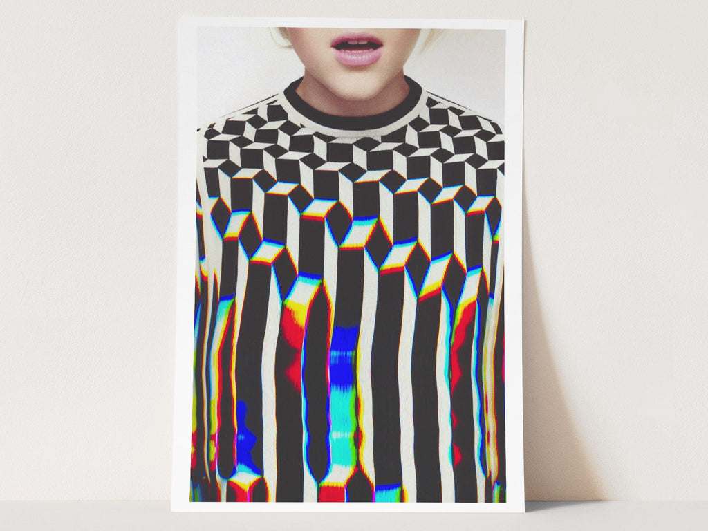 Abstract Eccentric Glitch Art Print - Colorful Digital Wall Art for Home Decor, Postmodern Artwork | Untitled (3) Giclée Print