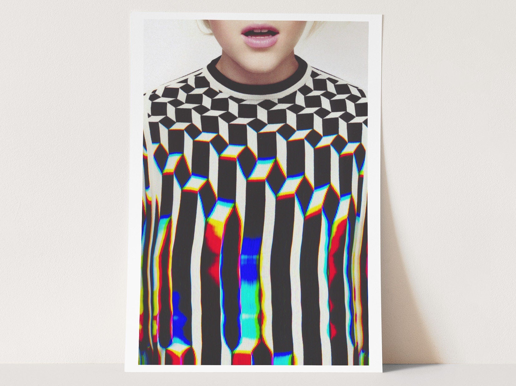 Abstract Eccentric Glitch Art Print - Colorful Digital Wall Art for Home Decor, Postmodern Artwork | Untitled (3) Giclée Print
