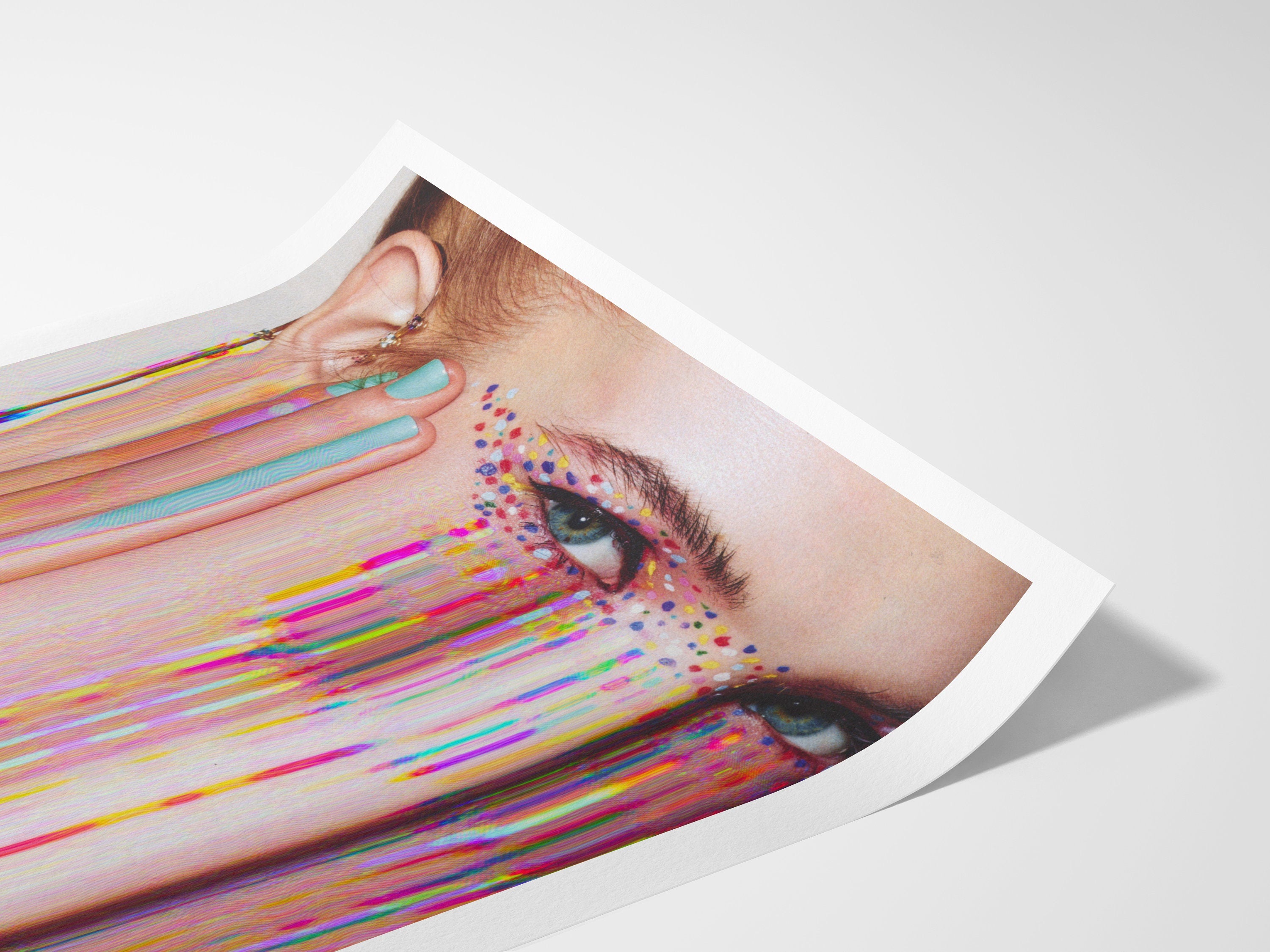 Vibrant Surrealist Altered Portrait Art - Colorful Glitch Aesthetic for Modern Home Decor | Untitled (6) Giclée Print