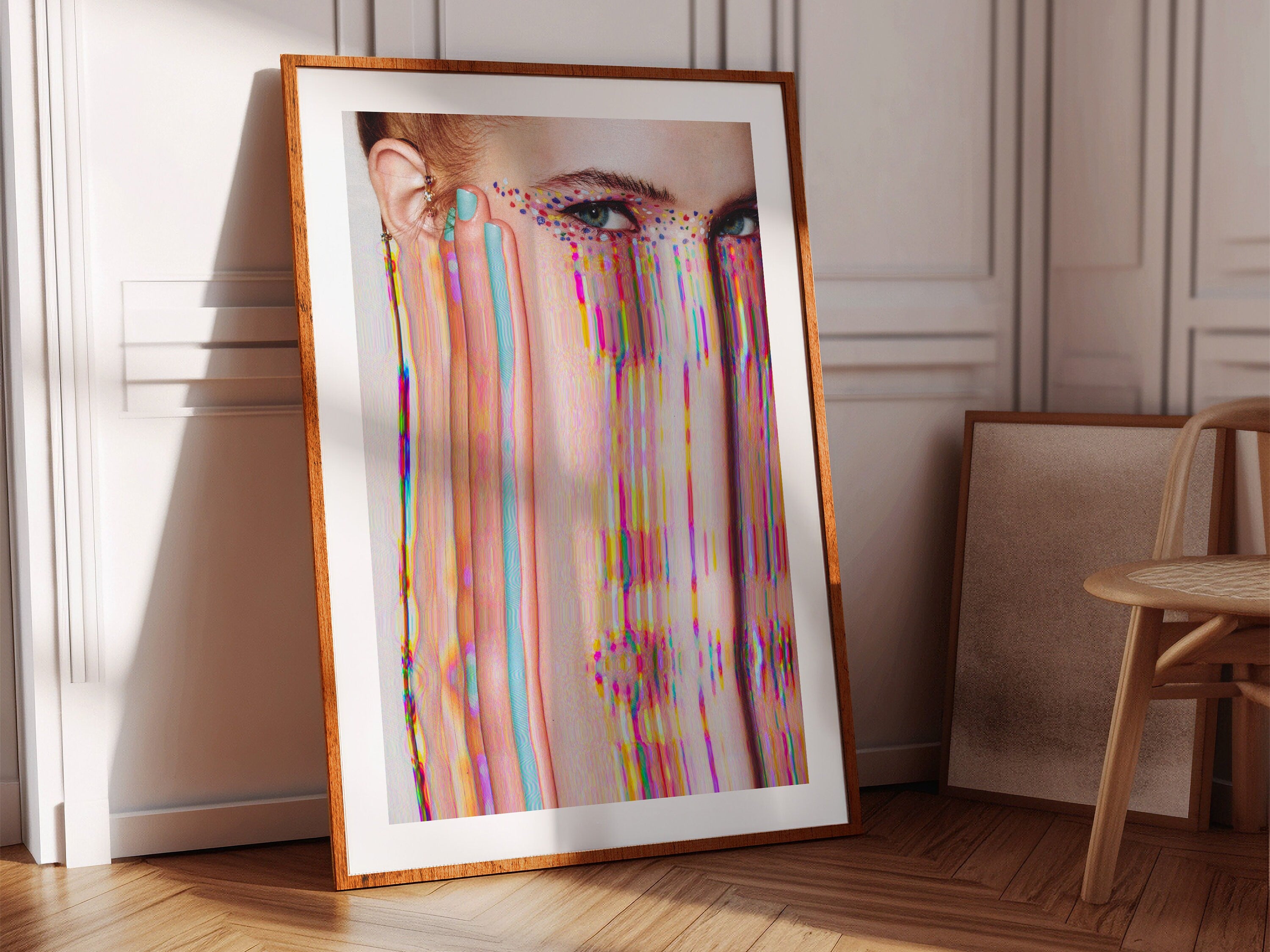 Vibrant Surrealist Altered Portrait Art - Colorful Glitch Aesthetic for Modern Home Decor | Untitled (6) Giclée Print