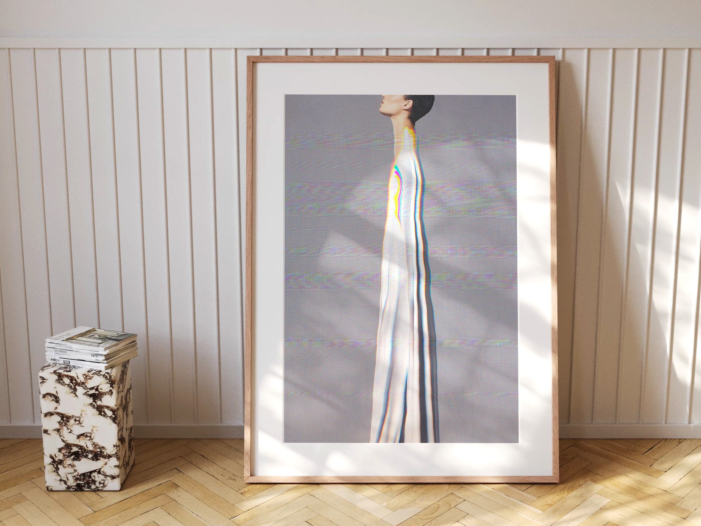 Surreal Altered Fashion Portrait Wall Art - Unique Futuristic Aesthetic Decor for Home or Office | Untitled (8) Giclée Print