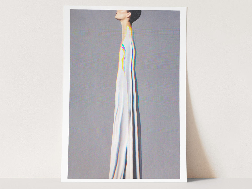 Surreal Altered Fashion Portrait Wall Art - Unique Futuristic Aesthetic Decor for Home or Office | Untitled (8) Giclée Print