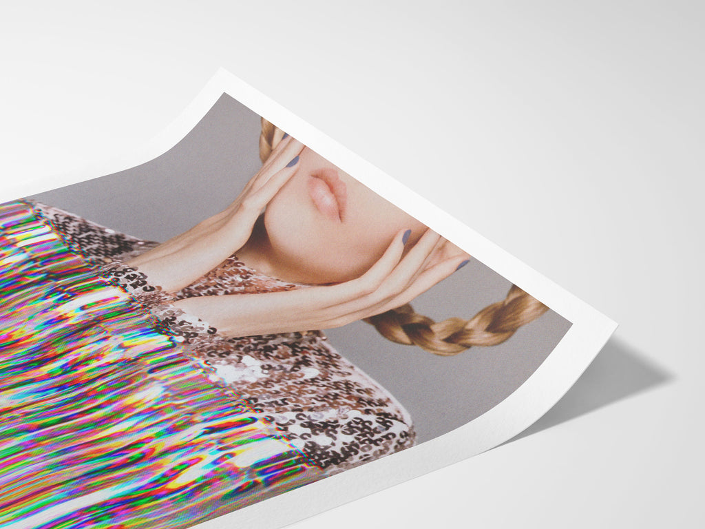 Surreal Altered Fashion Portrait Art - Colorful Glitch Aesthetic Wall Decor for Home, Office, Bedroom | Untitled (10) Giclée Print