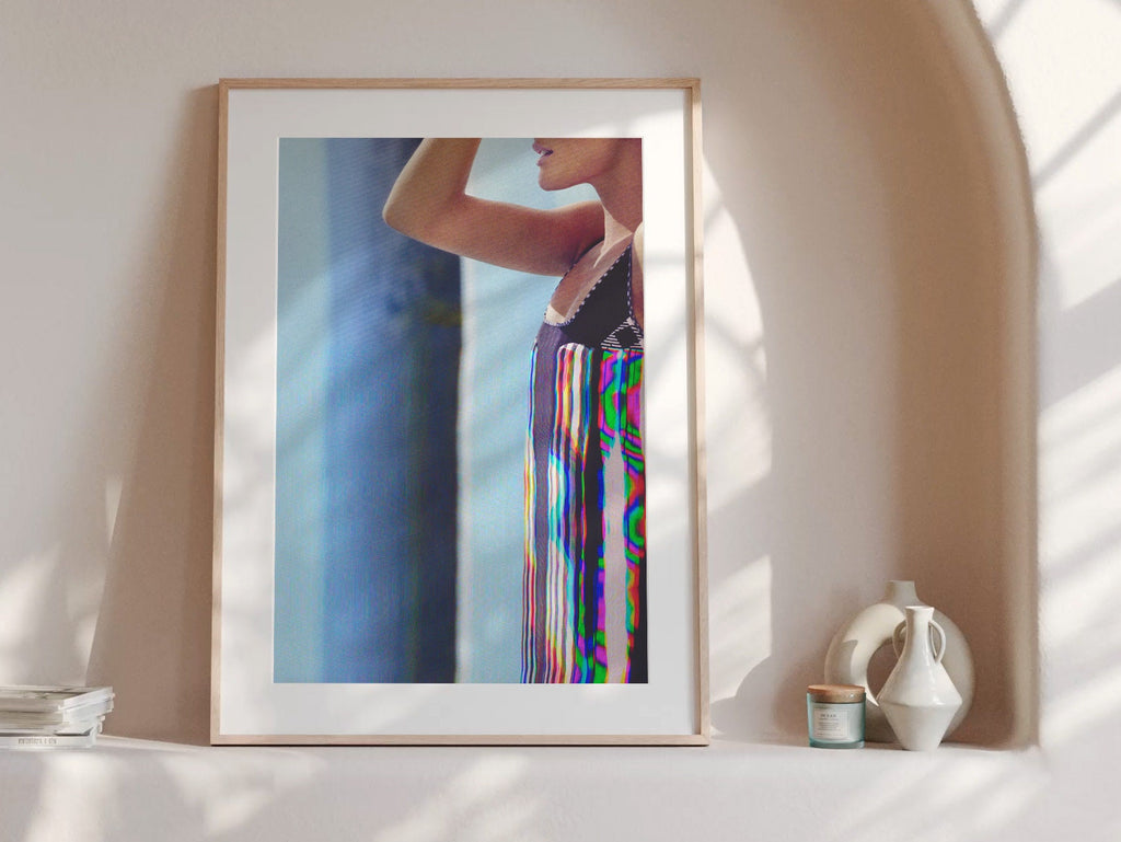 Surreal Altered Fashion Portrait Art - Colorful Glitch Aesthetic Wall Decor for Home or Office | Untitled (11) Giclée Print