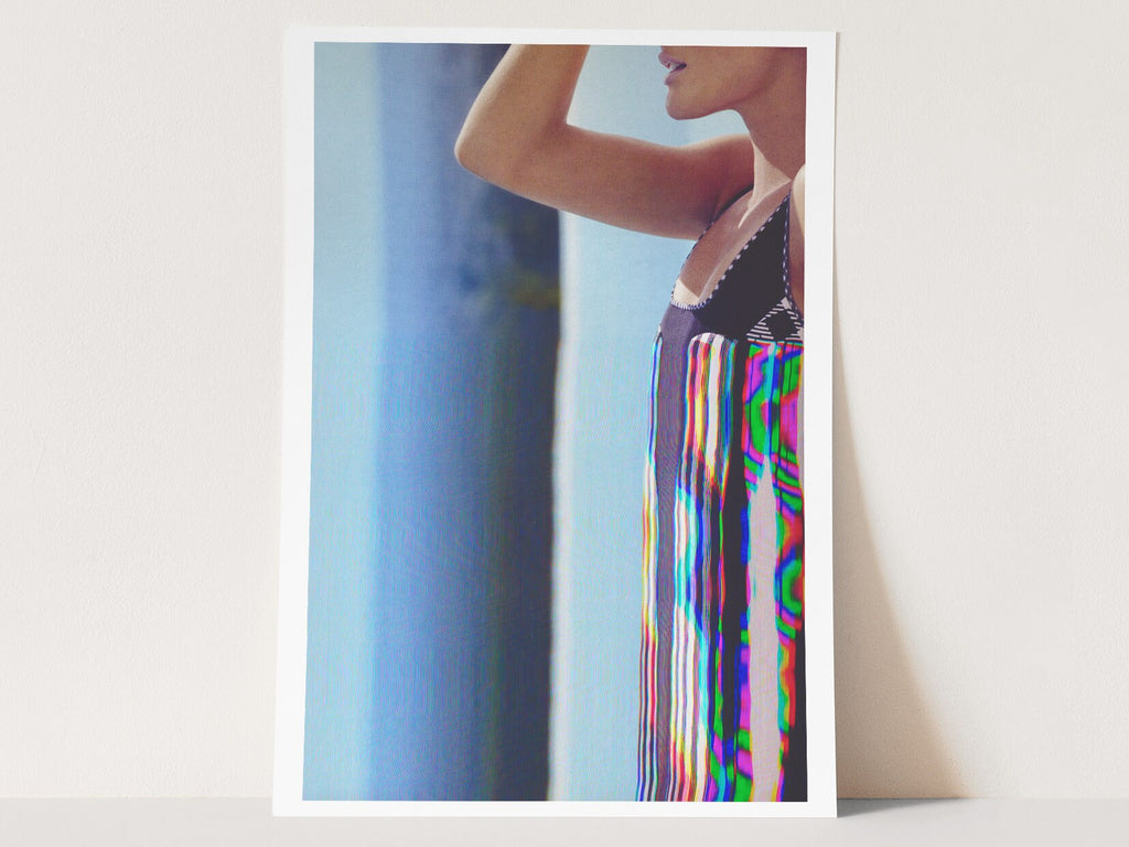 Surreal Altered Fashion Portrait Art - Colorful Glitch Aesthetic Wall Decor for Home or Office | Untitled (11) Giclée Print