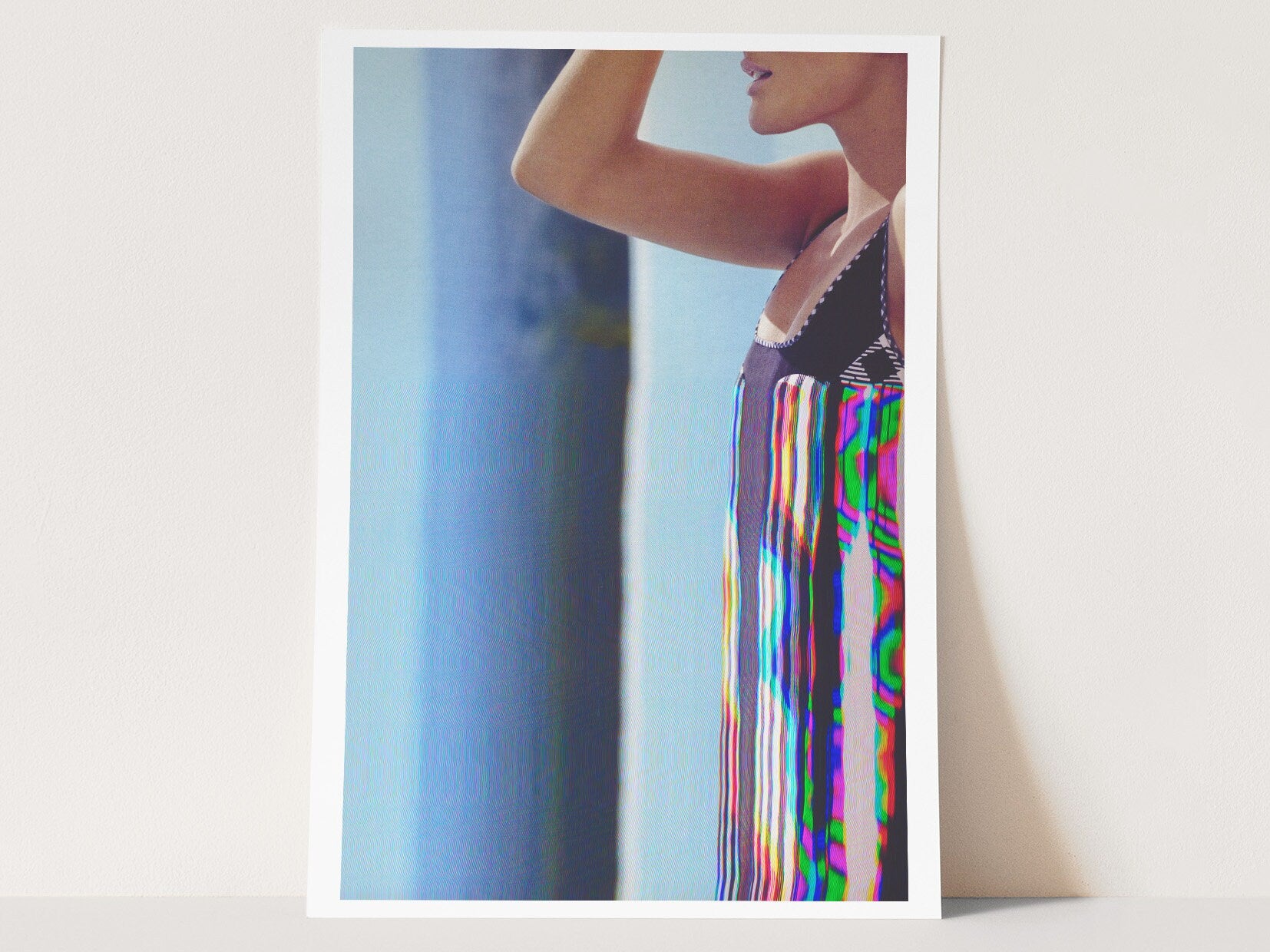 Surreal Altered Fashion Portrait Art - Colorful Glitch Aesthetic Wall Decor for Home or Office | Untitled (11) Giclée Print