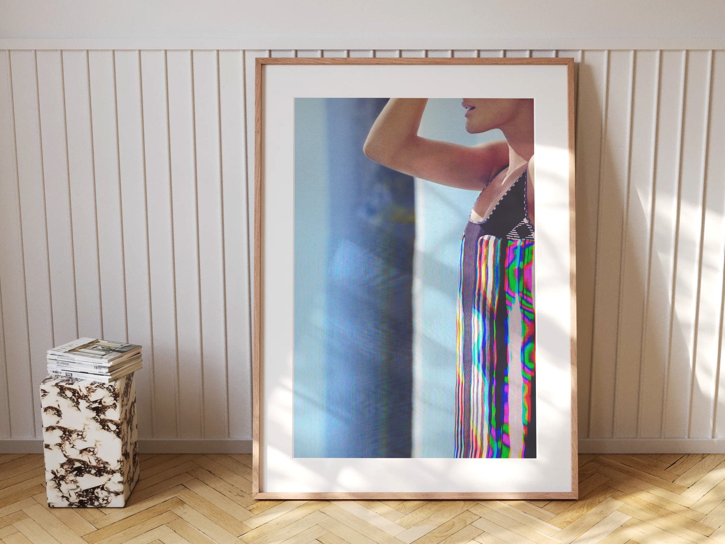 Surreal Altered Fashion Portrait Art - Colorful Glitch Aesthetic Wall Decor for Home or Office | Untitled (11) Giclée Print