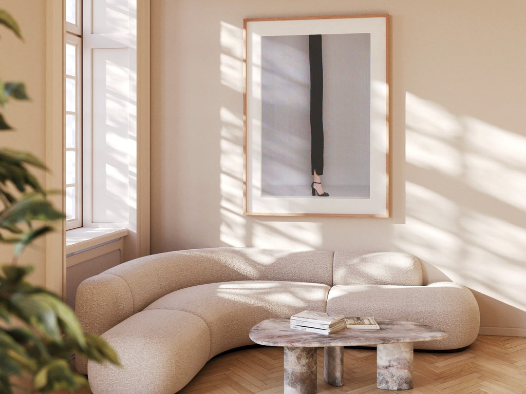 Elegant Minimalist Black Fashion Portrait - Unique High-Heeled Style Wall Art for Modern Home Decor | Untitled (14) Giclée Print