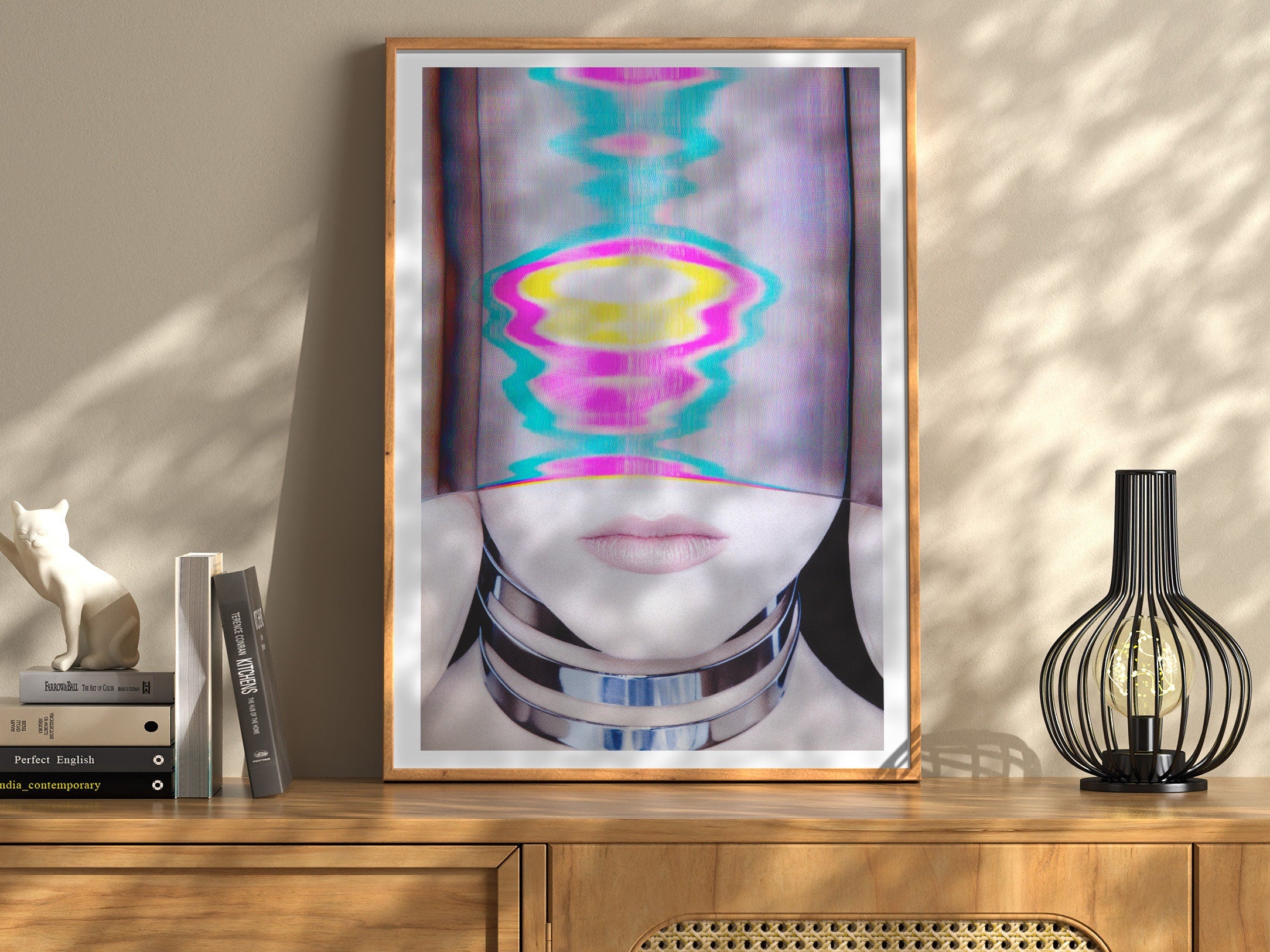 Surreal Altered Portrait with Vibrant Glitch Effects - Contemporary Wall Art for Modern Home Decor | Untitled (19) Giclée Print