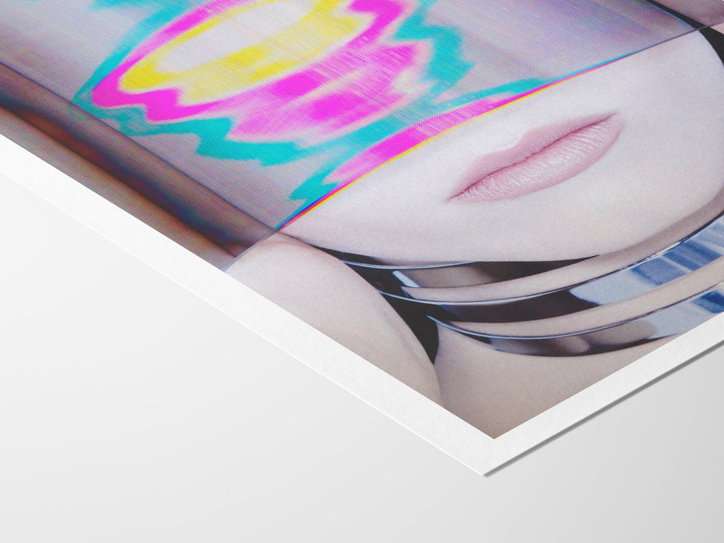 Surreal Altered Portrait with Vibrant Glitch Effects - Contemporary Wall Art for Modern Home Decor | Untitled (19) Giclée Print