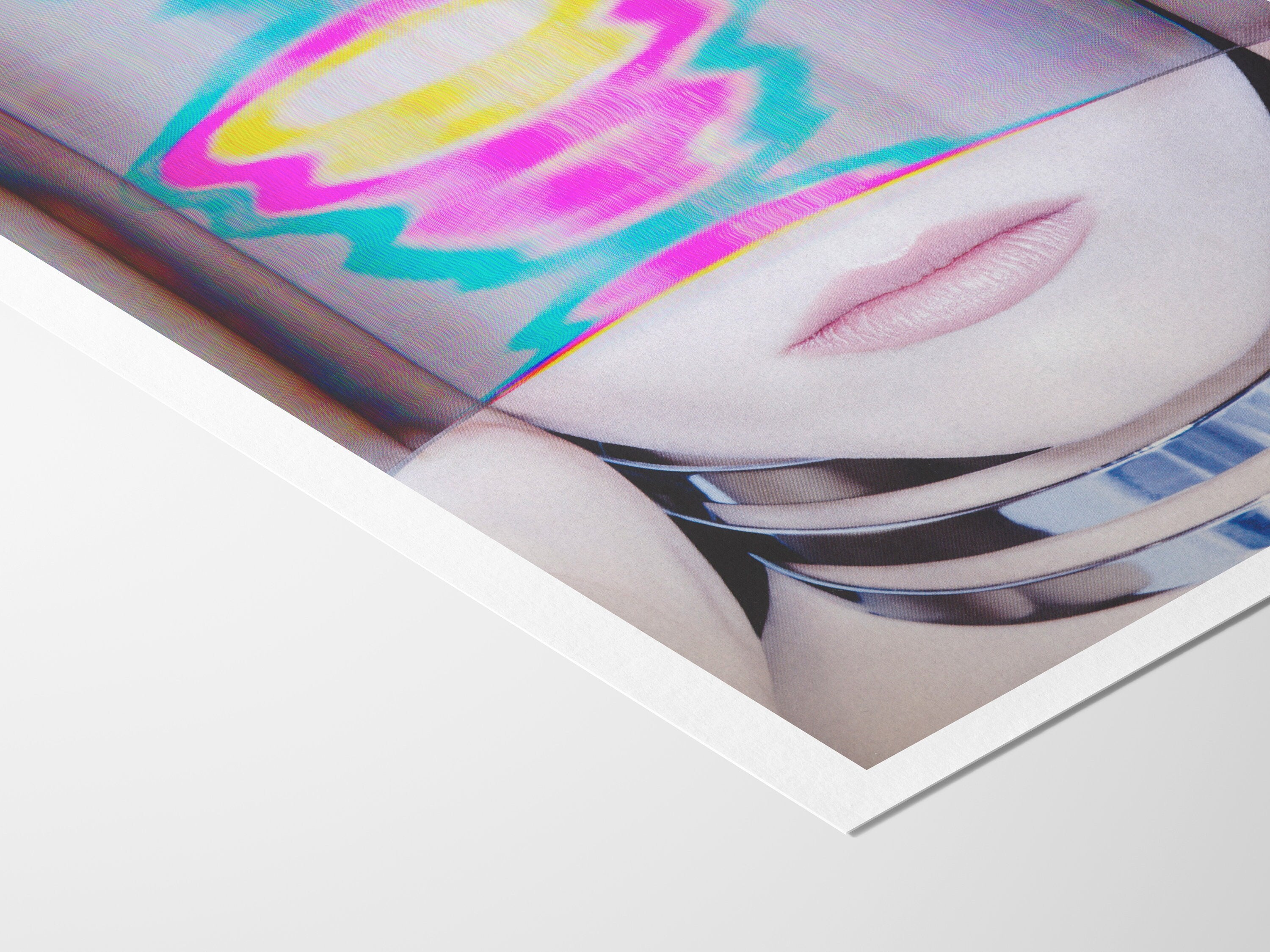 Surreal Altered Portrait with Vibrant Glitch Effects - Contemporary Wall Art for Modern Home Decor | Untitled (19) Giclée Print