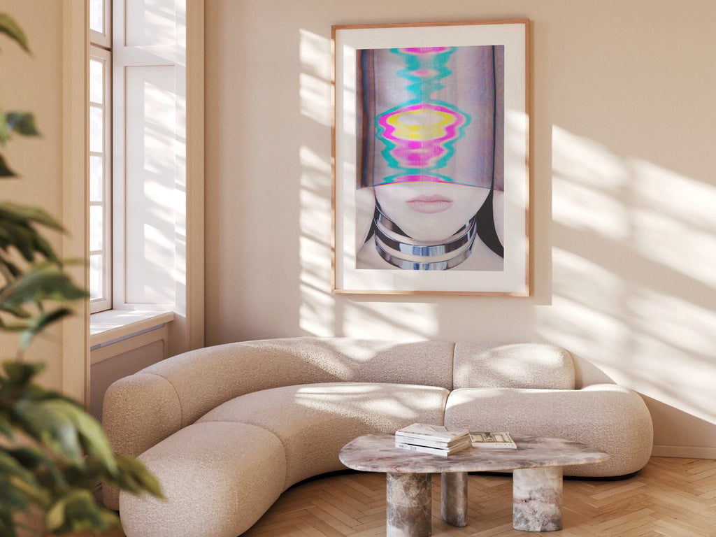 Surreal Altered Portrait with Vibrant Glitch Effects - Contemporary Wall Art for Modern Home Decor | Untitled (19) Giclée Print