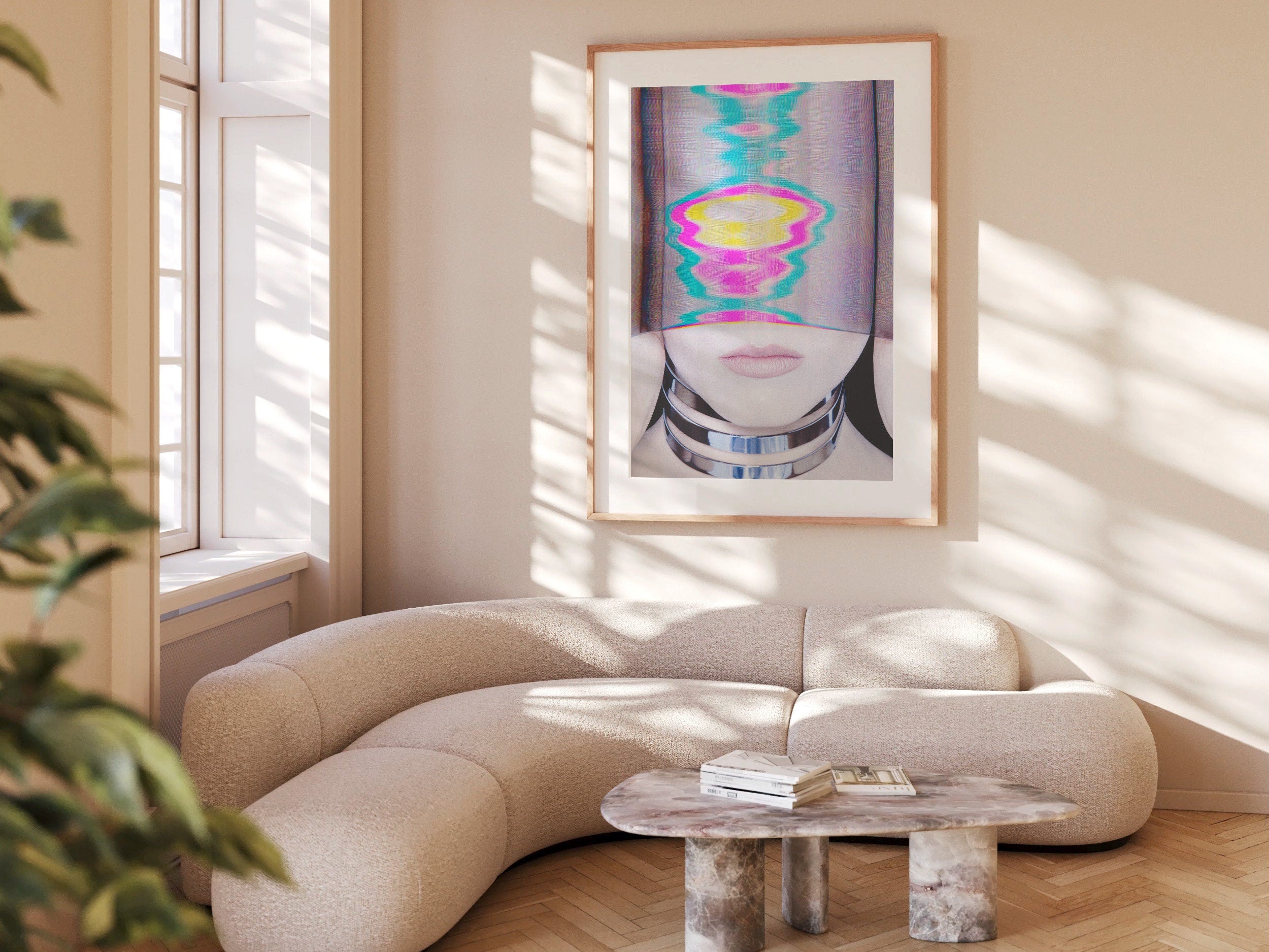 Surreal Altered Portrait with Vibrant Glitch Effects - Contemporary Wall Art for Modern Home Decor | Untitled (19) Giclée Print