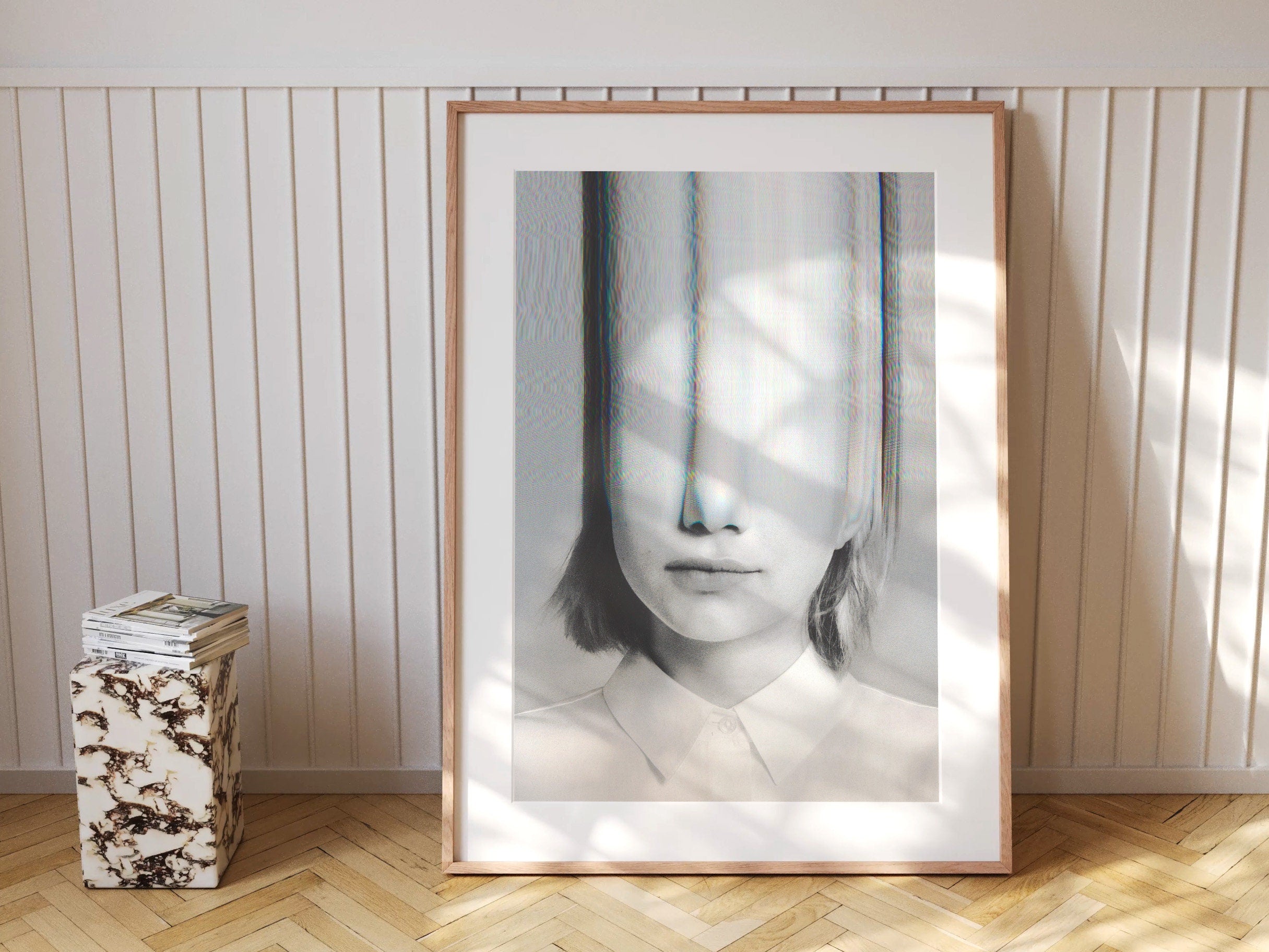 Distorted Portrait Art Print - Surreal Minimalist Aesthetic for Contemporary Home Decor | Untitled (24) Giclée Print