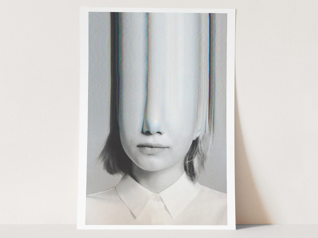 Distorted Portrait Art Print - Surreal Minimalist Aesthetic for Contemporary Home Decor | Untitled (24) Giclée Print