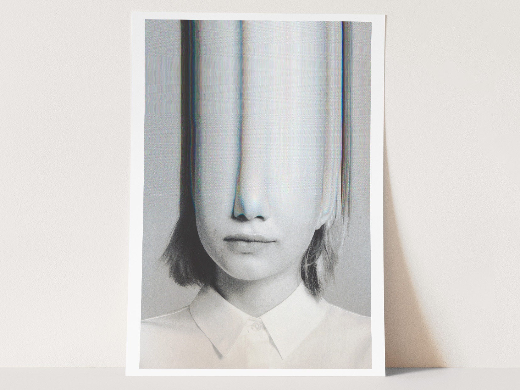 Distorted Portrait Art Print - Surreal Minimalist Aesthetic for Contemporary Home Decor | Untitled (24) Giclée Print