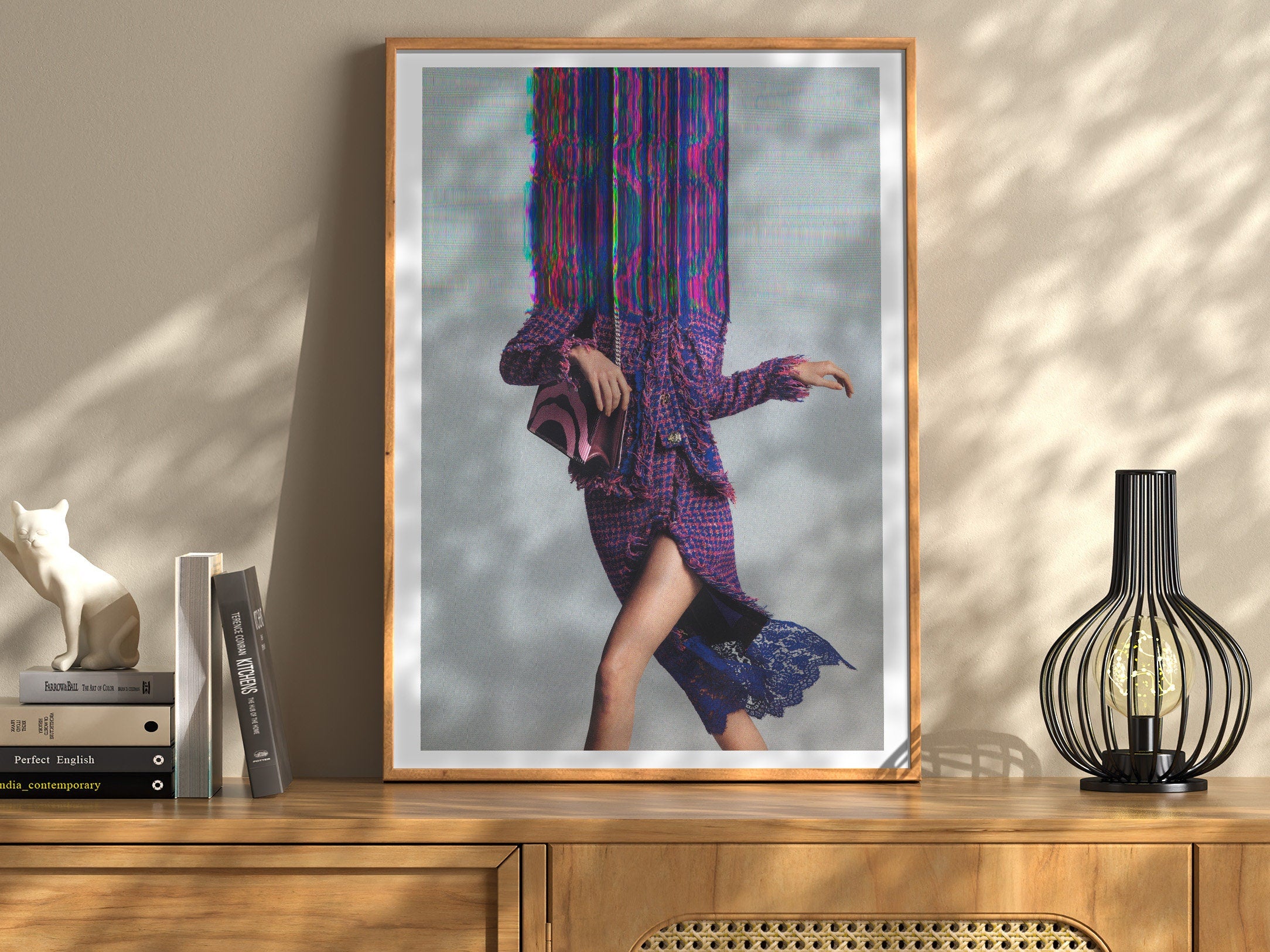 Surreal Altered Fashion Portrait Wall Art - Vibrant Glitch Aesthetic Decor for Modern Living Spaces | Untitled (26) Giclée Print
