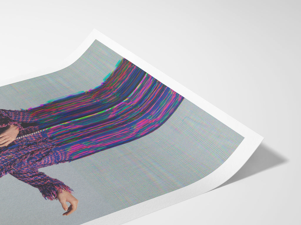 Surreal Altered Fashion Portrait Wall Art - Vibrant Glitch Aesthetic Decor for Modern Living Spaces | Untitled (26) Giclée Print