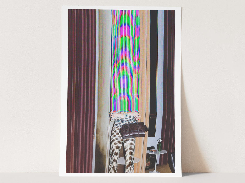 Surreal Altered Fashion Portrait Wall Art - Colorful Glitch Aesthetic Decor for Modern Home or Office | Untitled (27) Giclée Print