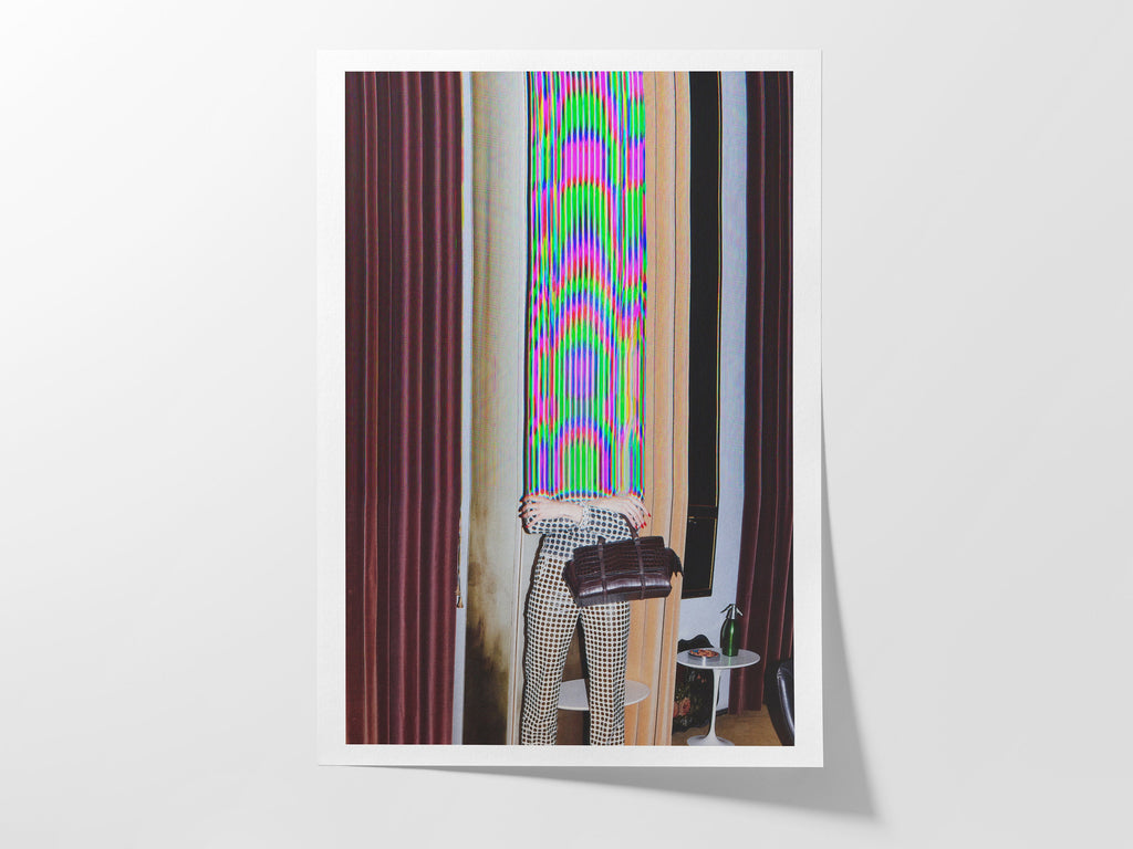 Surreal Altered Fashion Portrait Wall Art - Colorful Glitch Aesthetic Decor for Modern Home or Office | Untitled (27) Giclée Print