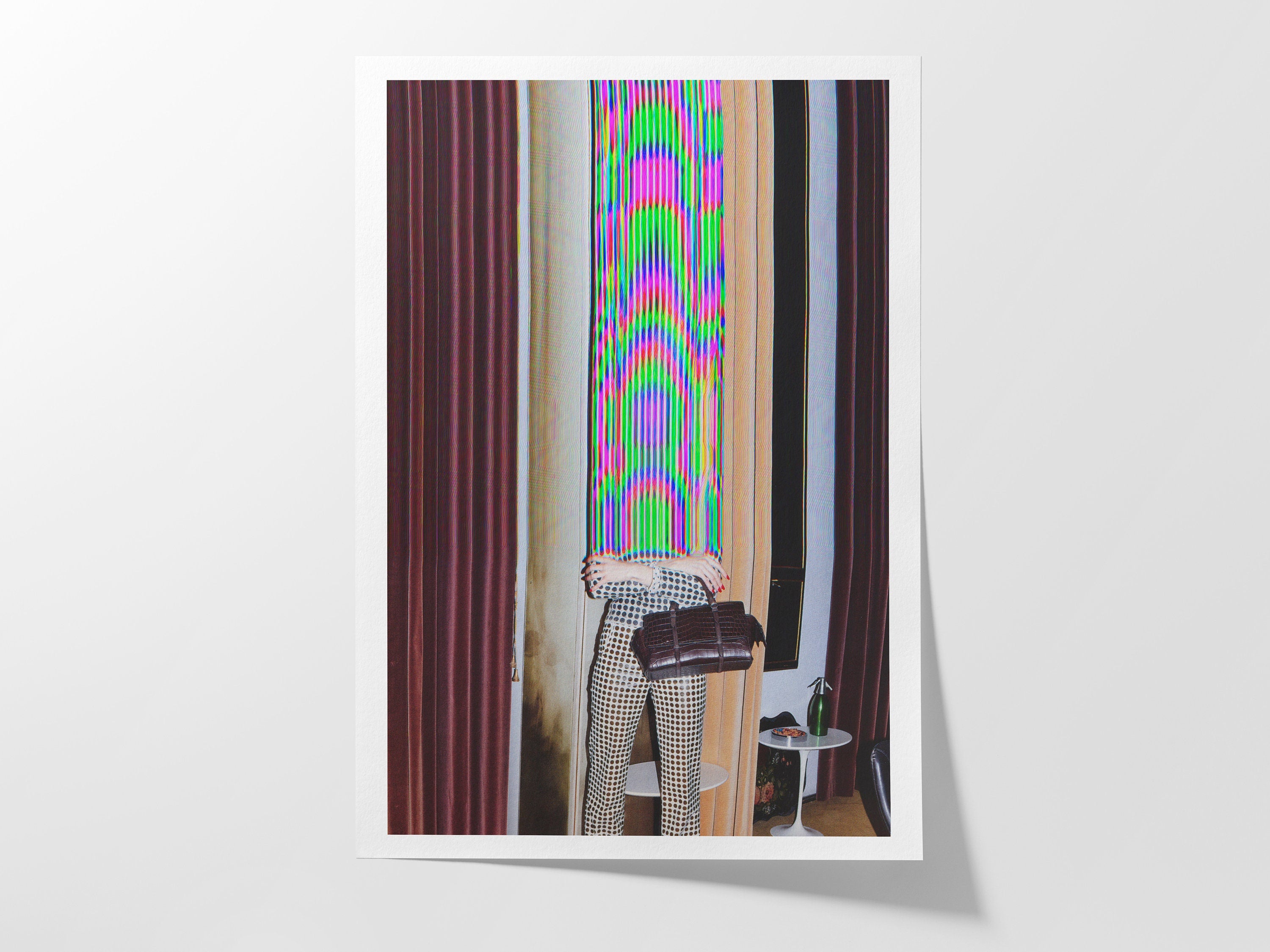 Surreal Altered Fashion Portrait Wall Art - Colorful Glitch Aesthetic Decor for Modern Home or Office | Untitled (27) Giclée Print