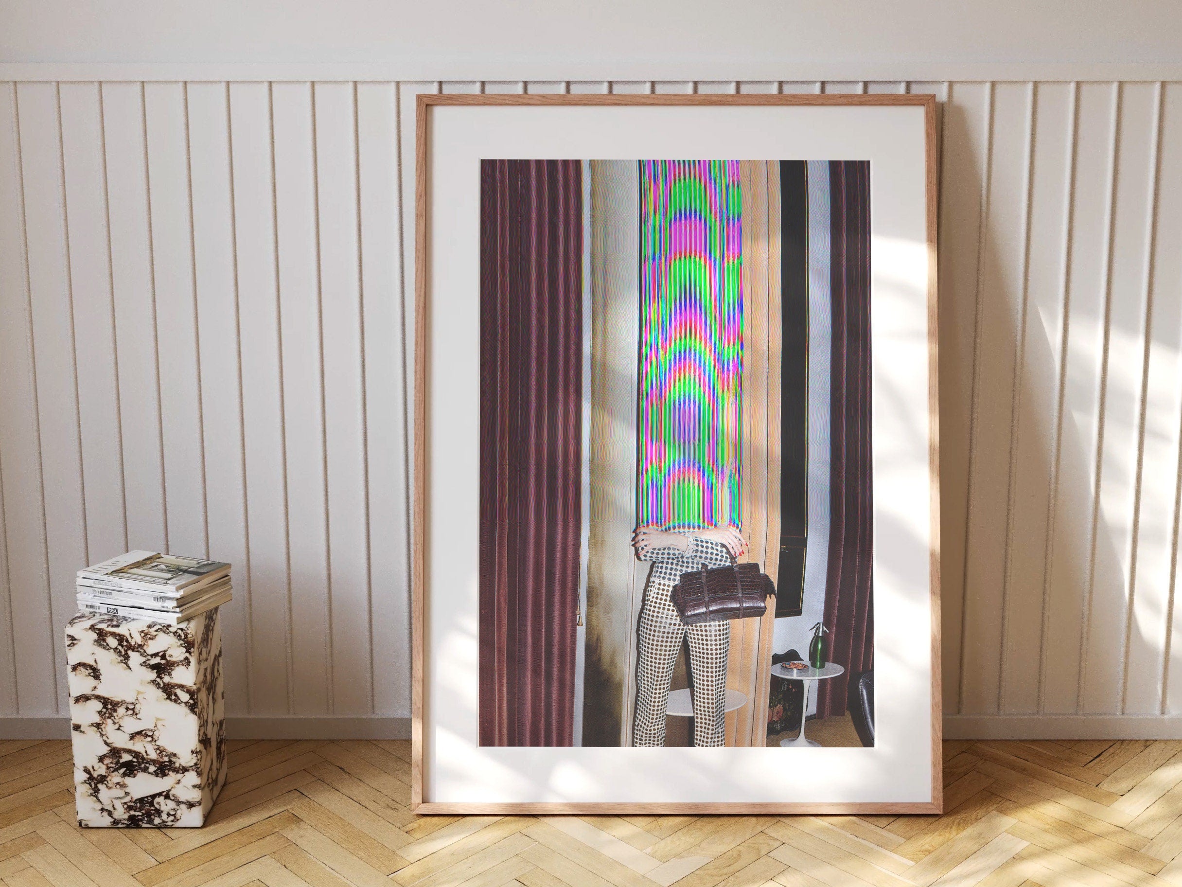Surreal Altered Fashion Portrait Wall Art - Colorful Glitch Aesthetic Decor for Modern Home or Office | Untitled (27) Giclée Print