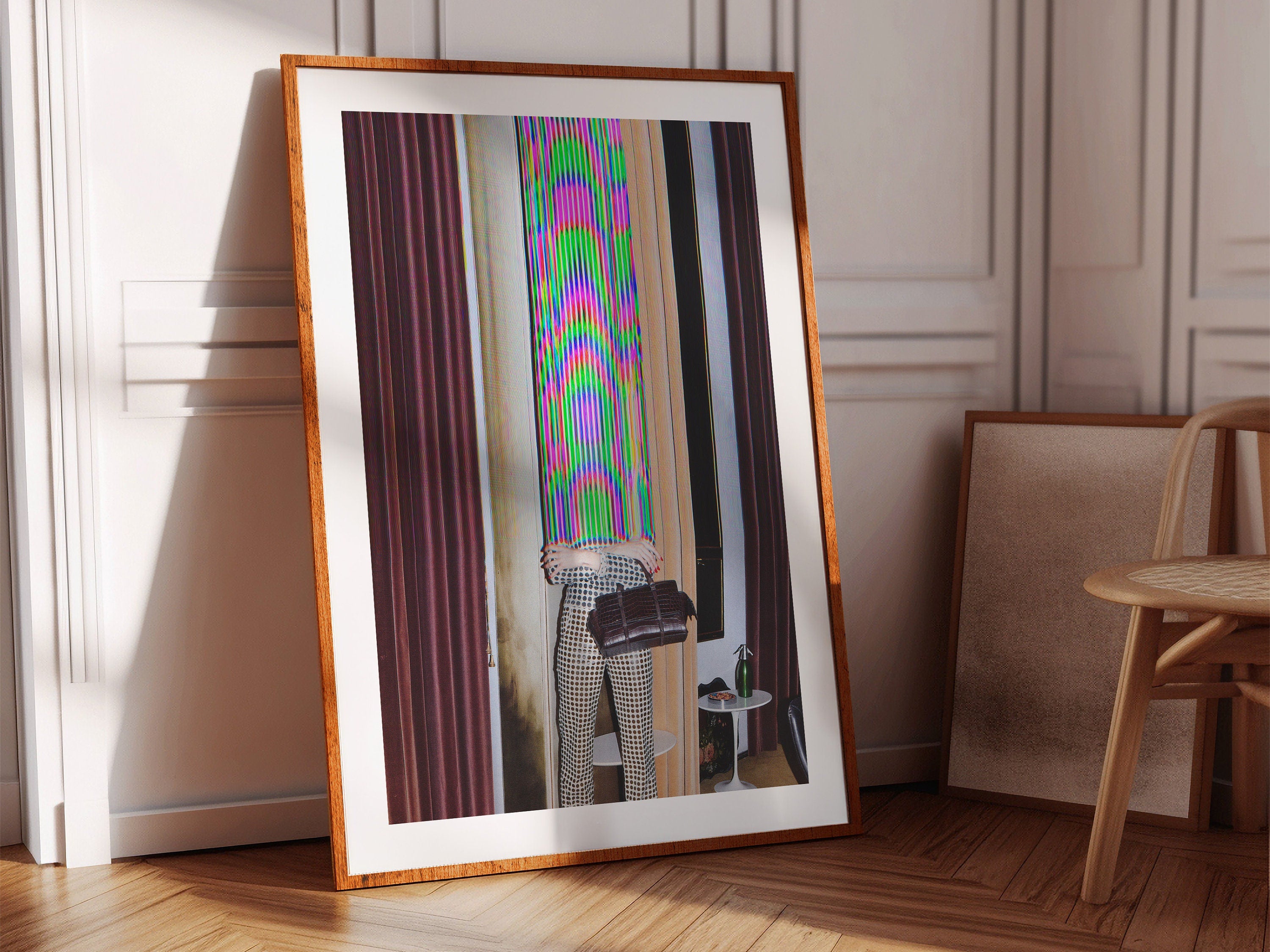 Surreal Altered Fashion Portrait Wall Art - Colorful Glitch Aesthetic Decor for Modern Home or Office | Untitled (27) Giclée Print