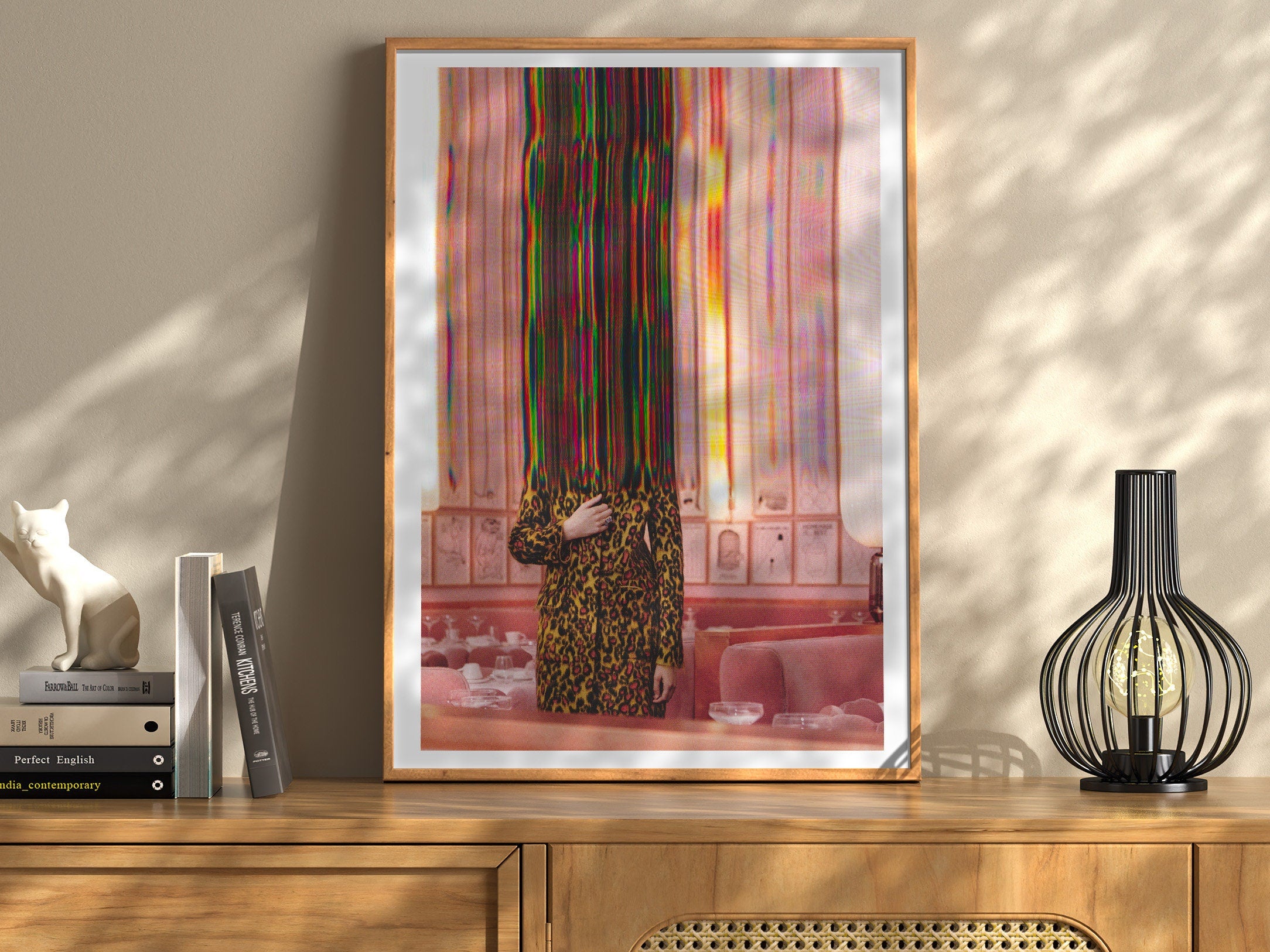 Surreal Altered Fashion Portrait Wall Art - Colorful Glitch Aesthetic for Contemporary Home Decor | Untitled (28) Giclée Print