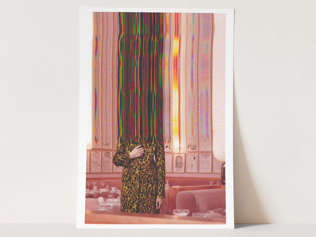 Surreal Altered Fashion Portrait Wall Art - Colorful Glitch Aesthetic for Contemporary Home Decor | Untitled (28) Giclée Print