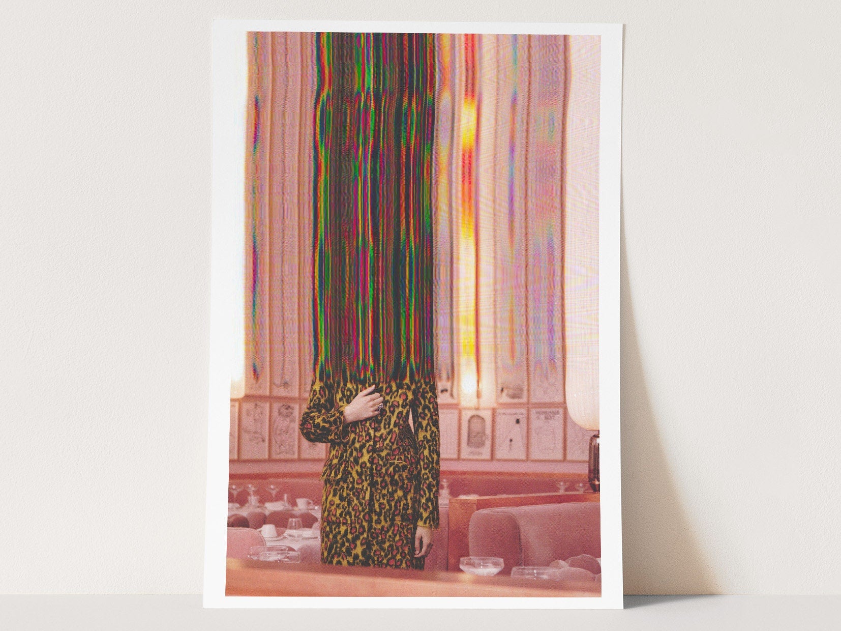 Surreal Altered Fashion Portrait Wall Art - Colorful Glitch Aesthetic for Contemporary Home Decor | Untitled (28) Giclée Print