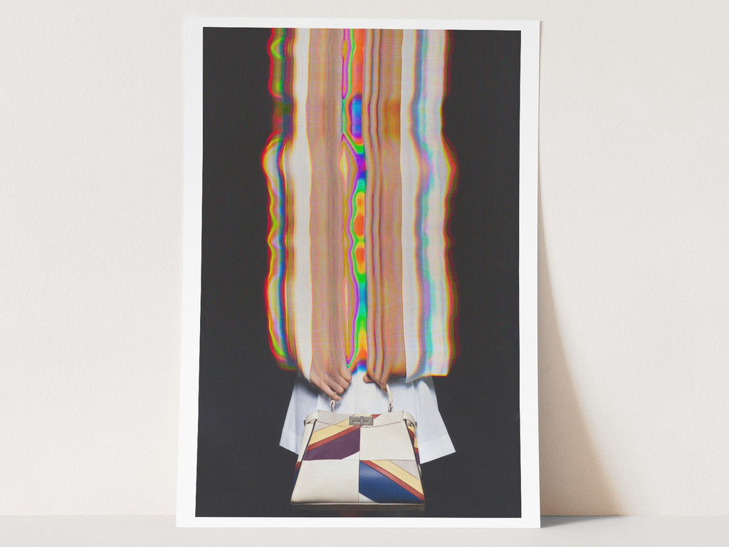 Surreal Altered Fashion Portrait with Colorful Glitch Effects - Unique Wall Art for Modern Home Decor | Untitled (29) Giclée Print