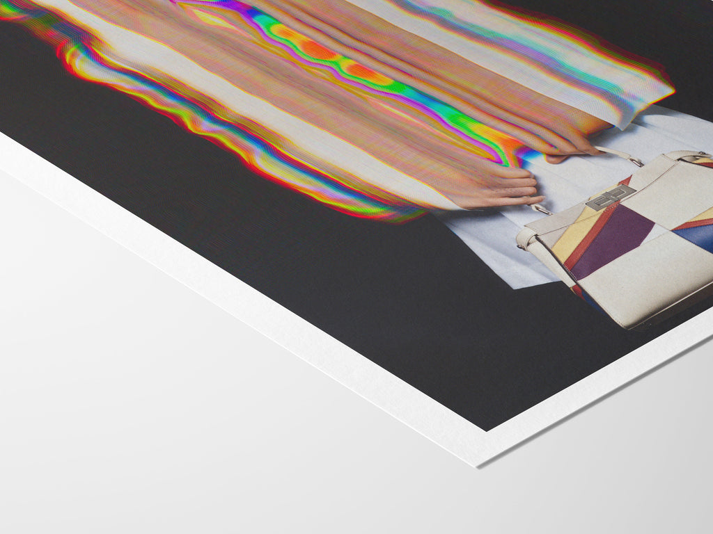 Surreal Altered Fashion Portrait with Colorful Glitch Effects - Unique Wall Art for Modern Home Decor | Untitled (29) Giclée Print