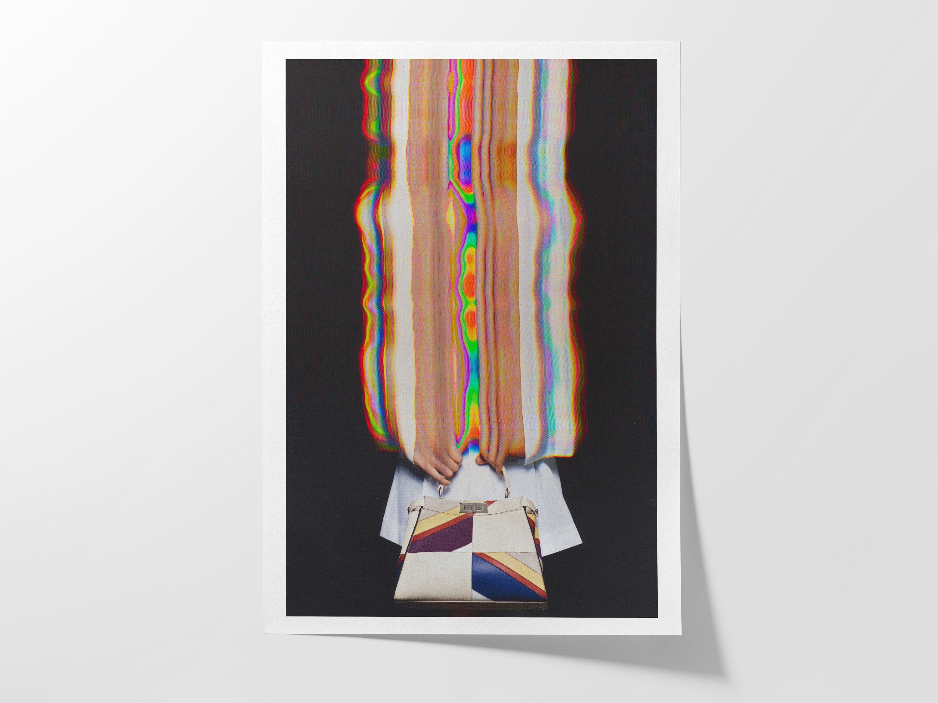 Surreal Altered Fashion Portrait with Colorful Glitch Effects - Unique Wall Art for Modern Home Decor | Untitled (29) Giclée Print