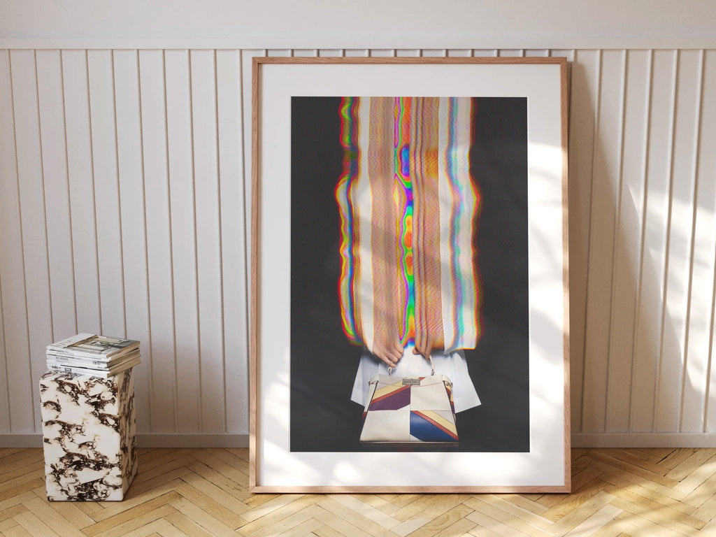 Surreal Altered Fashion Portrait with Colorful Glitch Effects - Unique Wall Art for Modern Home Decor | Untitled (29) Giclée Print