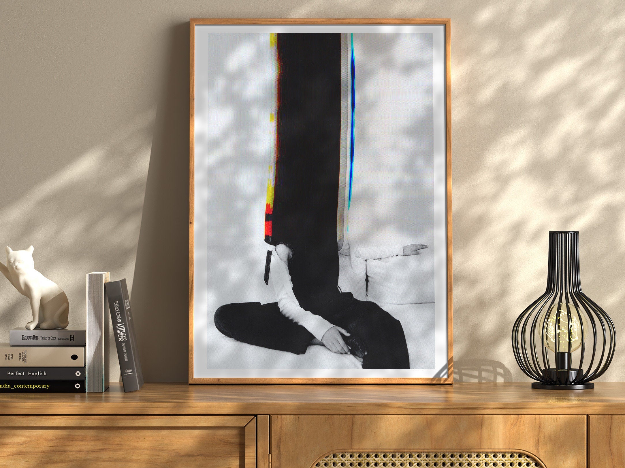 Woman Sitting Altered Portrait Photo Wall Art - Unique Black and White Minimal Aesthetic Decor For Home, Office | Untitled (31) Giclée Print