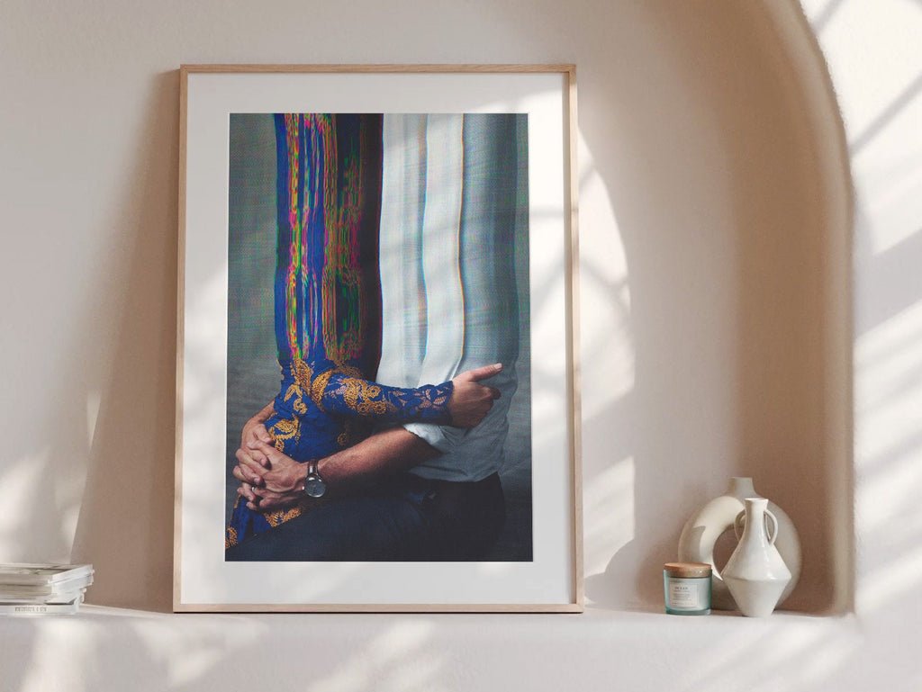 Surreal Altered Portrait of Embracing Figures - Unique Abstract Wall Art for Modern Home Decor | Untitled (34) Giclée Print