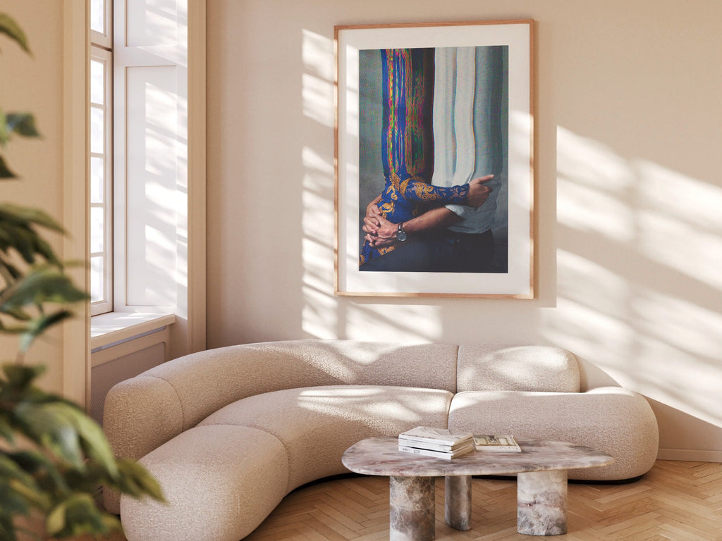 Surreal Altered Portrait of Embracing Figures - Unique Abstract Wall Art for Modern Home Decor | Untitled (34) Giclée Print