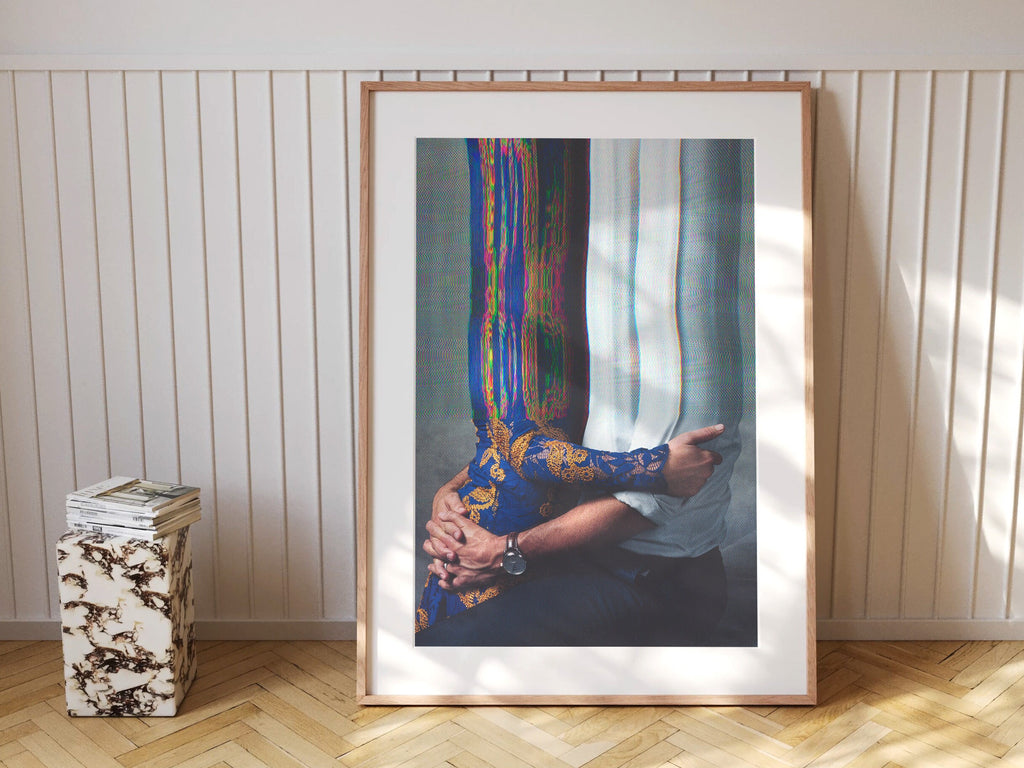 Surreal Altered Portrait of Embracing Figures - Unique Abstract Wall Art for Modern Home Decor | Untitled (34) Giclée Print