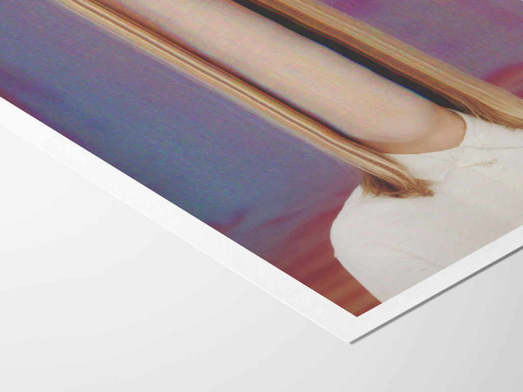 Glitch Altered Female Portrait Artwork - Colorful Blue, Purple, Pink Pastel Wall Decor for Living Room, Bedroom | Untitled (38) Giclée Print