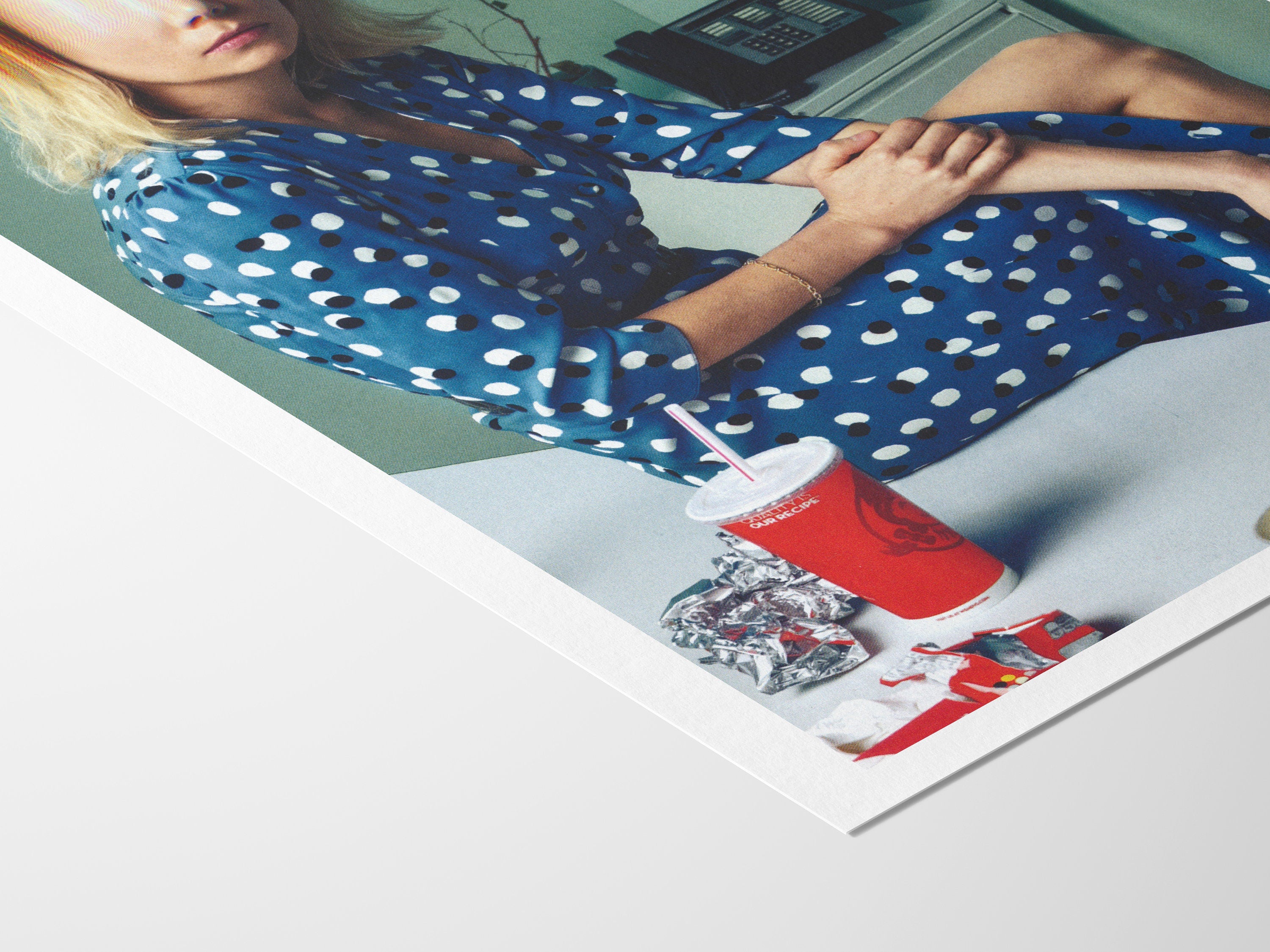 Blonde Woman in Blue Dress Altered Portrait Photo Wall Art - Unique Postmodern Feminine Decor for Office, Home | Untitled (42) Giclée Print