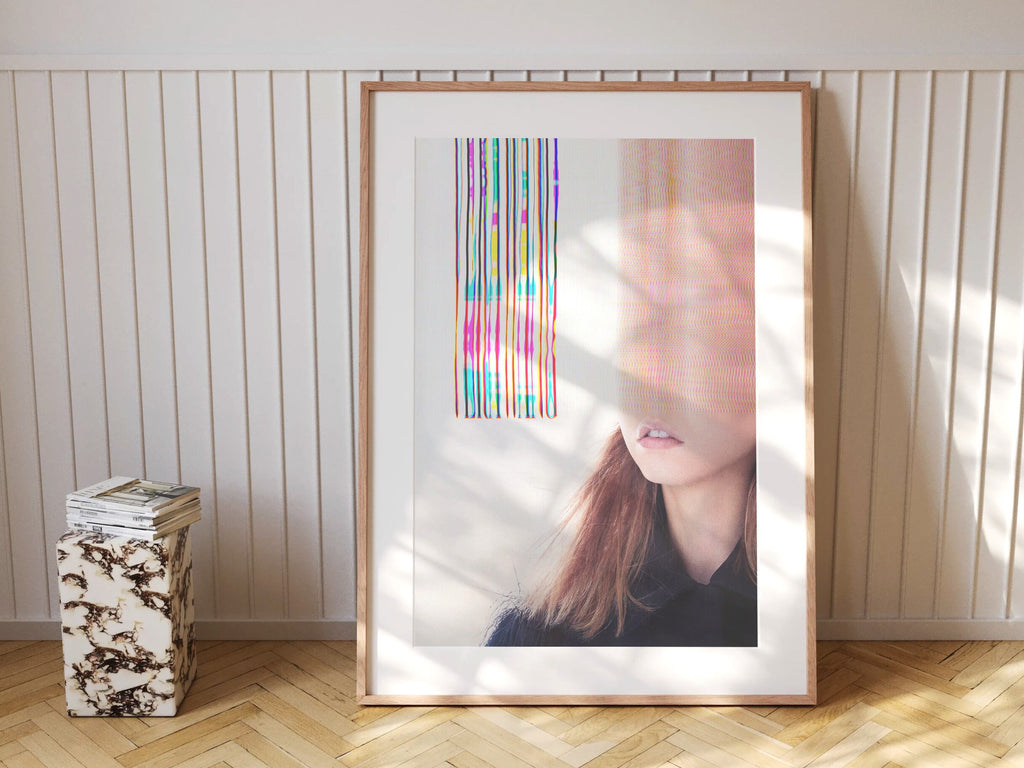 Surreal Altered Portrait Art Print - Colorful Glitch Aesthetic Wall Decor for Modern Home and Office | Untitled (43) Giclée Print