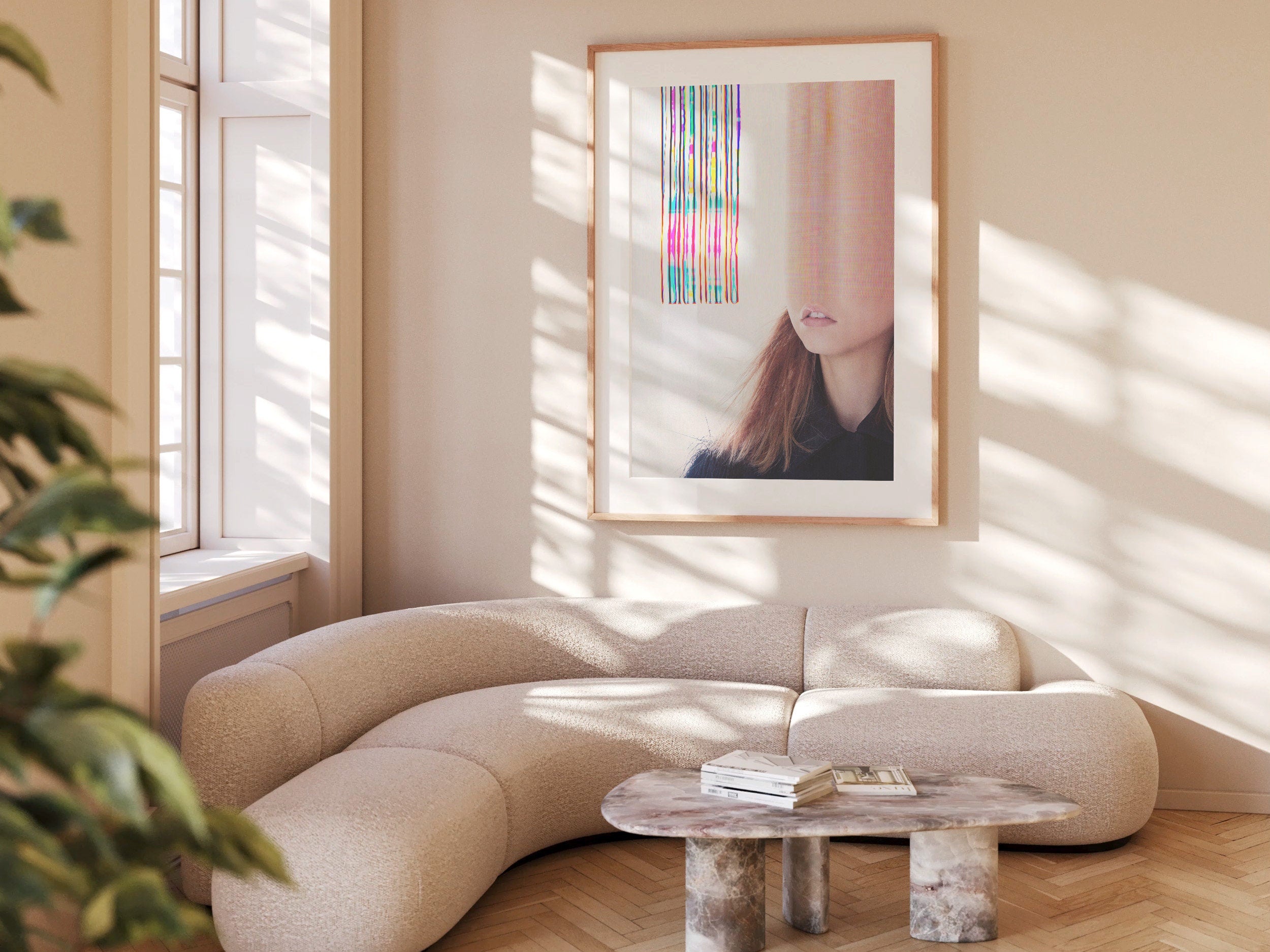 Surreal Altered Portrait Art Print - Colorful Glitch Aesthetic Wall Decor for Modern Home and Office | Untitled (43) Giclée Print