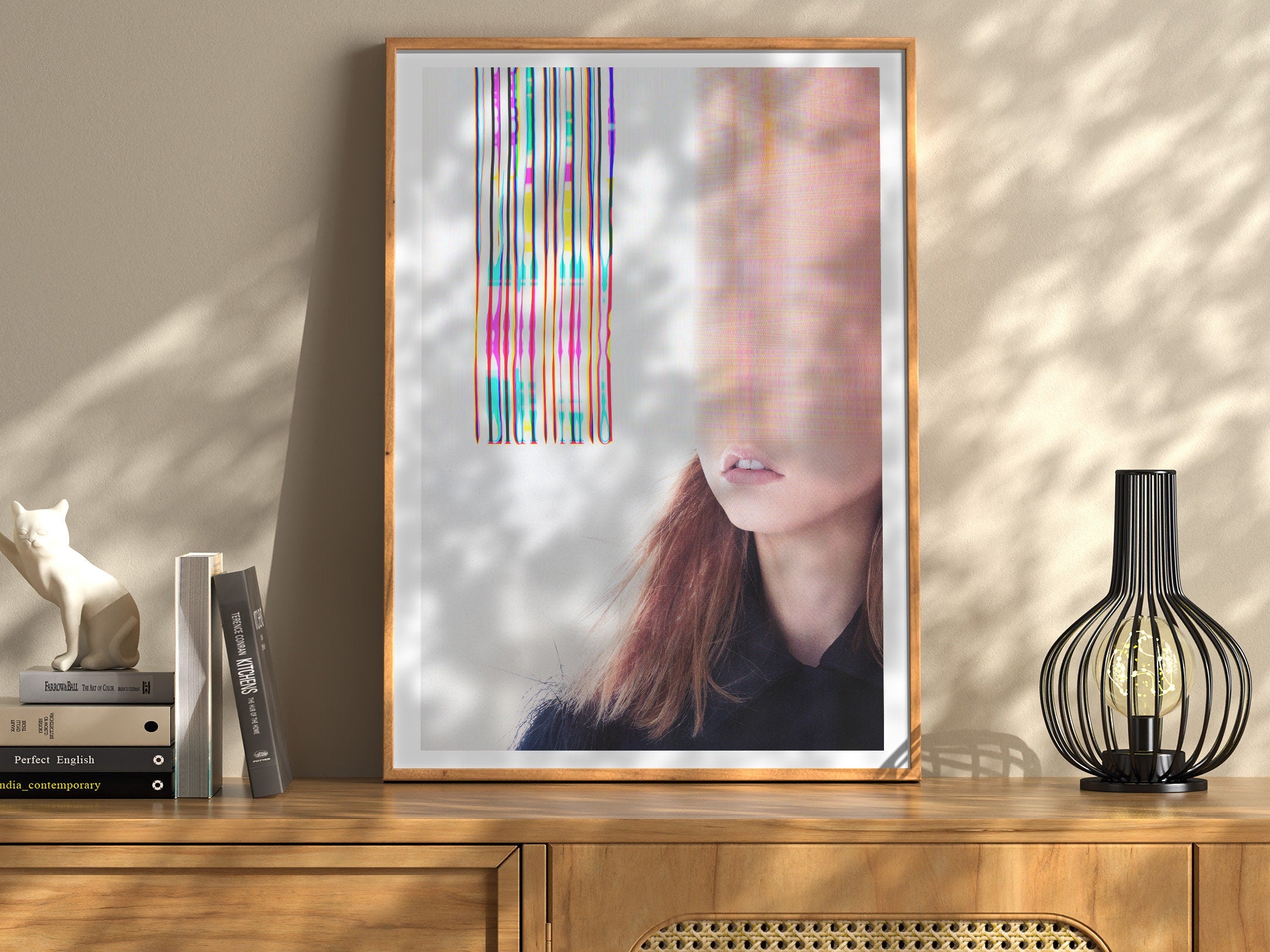 Surreal Altered Portrait Art Print - Colorful Glitch Aesthetic Wall Decor for Modern Home and Office | Untitled (43) Giclée Print