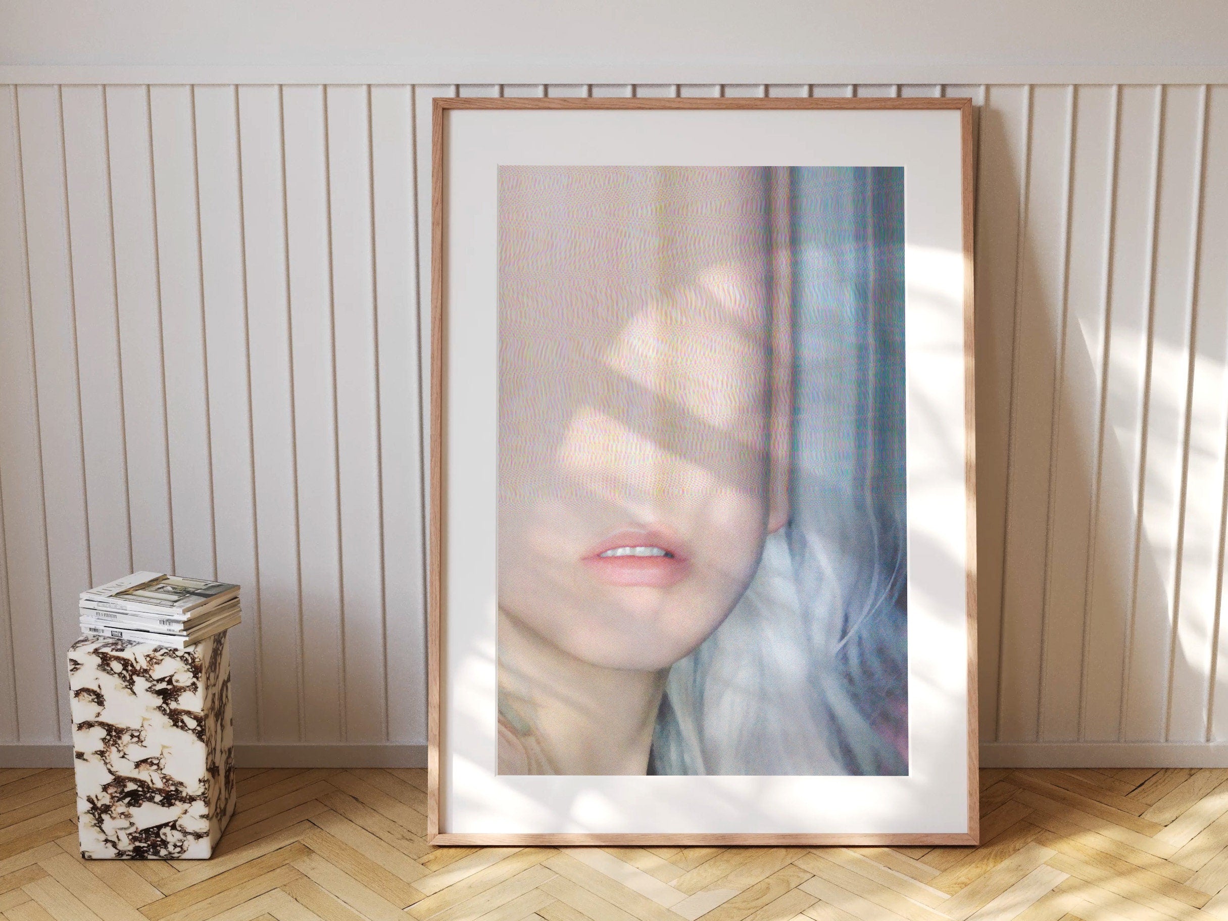 Surreal Altered Portrait Wall Art - Dreamy Feminine Glitch Aesthetic for Contemporary Home Decor | Untitled (48) Giclée Print